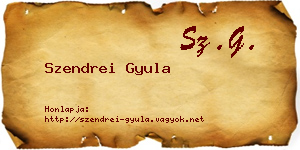 Szendrei Gyula névjegykártya